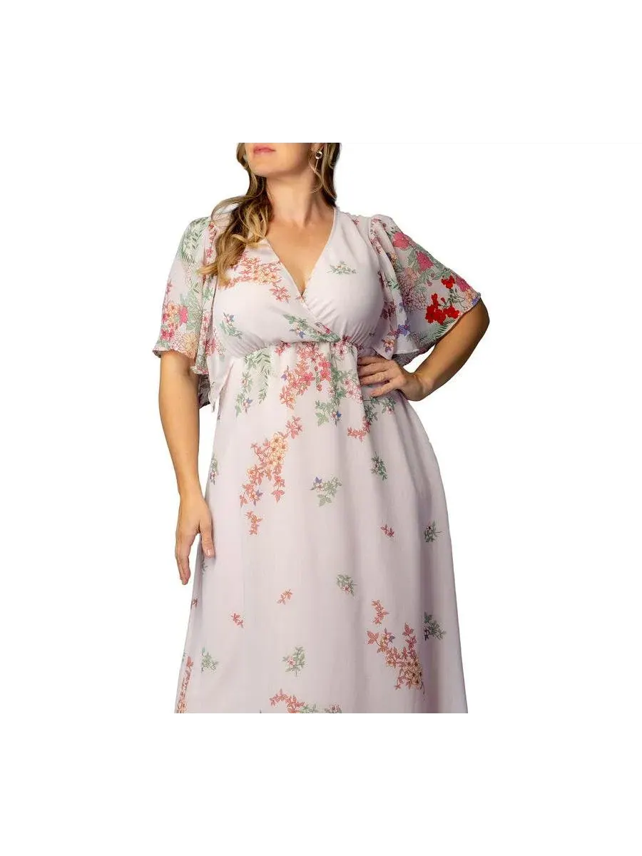 Платье макси с принтом Catalina Border Print Kiyonna, Cottage Garden Border — изображение 3 из 5