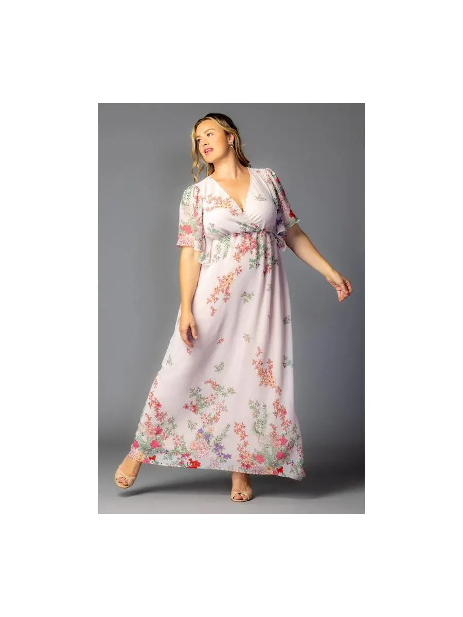 Платье макси с принтом Catalina Border Print Kiyonna, Cottage Garden Border — изображение 4 из 5