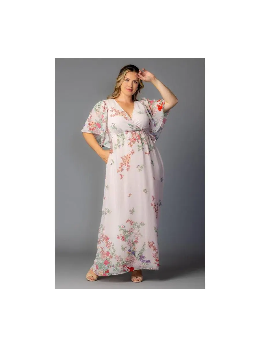 Платье макси с принтом Catalina Border Print Kiyonna, Cottage Garden Border — изображение 5 из 5