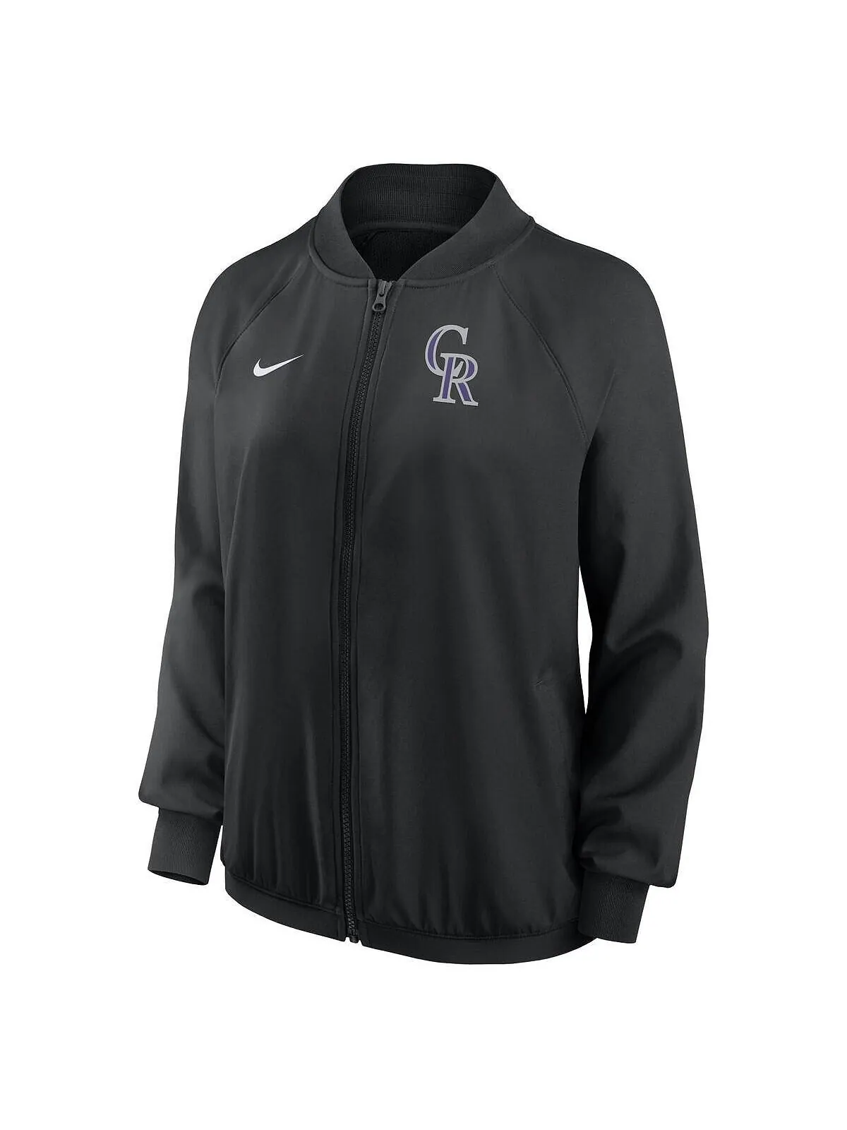 Черная женская куртка с молнией во всю длину Colorado Rockies Authentic Collection Team Raglan — изображение 2 из 3, черный
