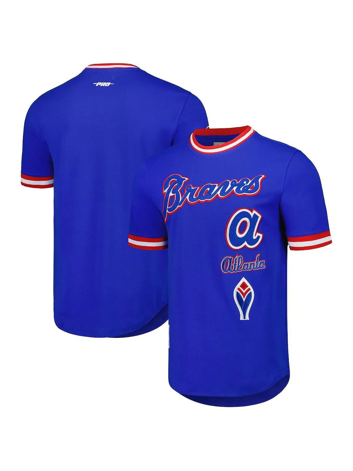 Мужская классическая футболка в стиле ретро Royal Atlanta Braves Cooperstown Collection Pro Standard