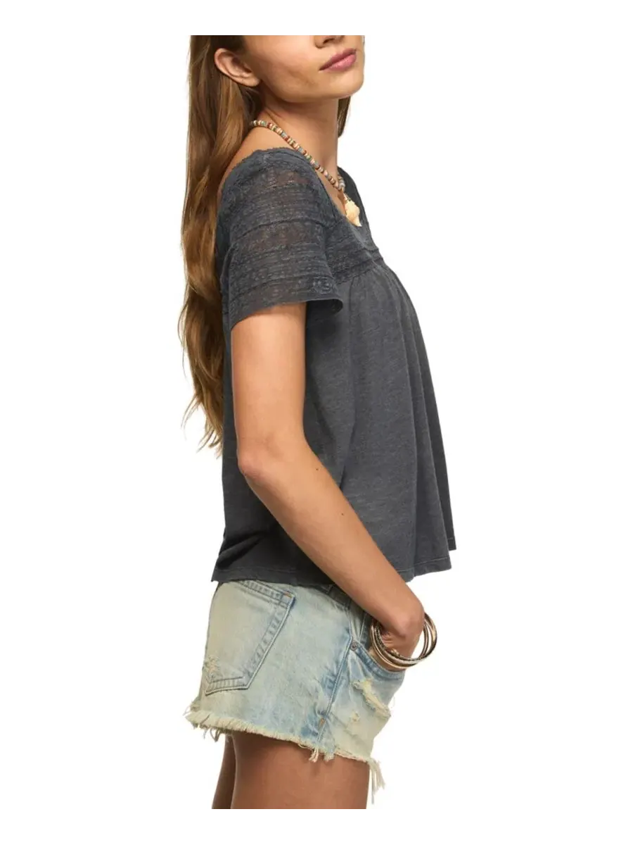 Топ-трапеция с кружевной отделкой Square Neck Lace Trim Swing Top Lucky Brand — изображение 3 из 6