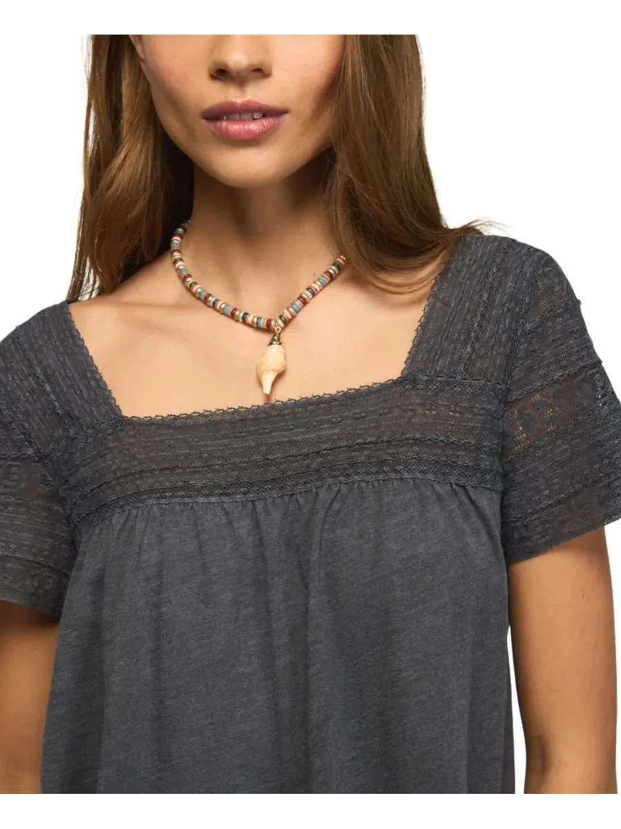 Топ-трапеция с кружевной отделкой Square Neck Lace Trim Swing Top Lucky Brand — изображение 4 из 6