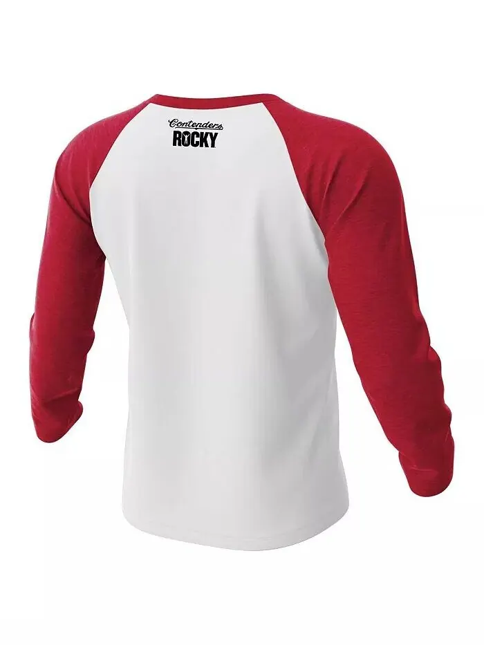 Футболка мужская белая/красная Rocky Rematch of the Century с рукавом 3/4 реглан Contenders Clothing — изображение 3 из 4