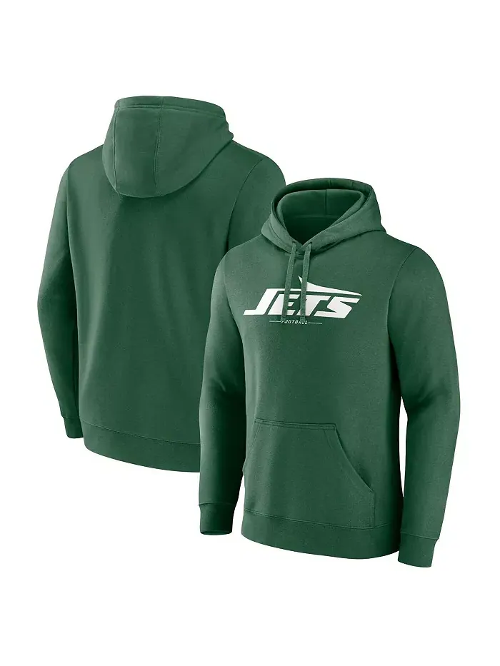 Мужская зеленая толстовка с капюшоном New York Jets Team Lockup Fanatics — изображение 1 из 2