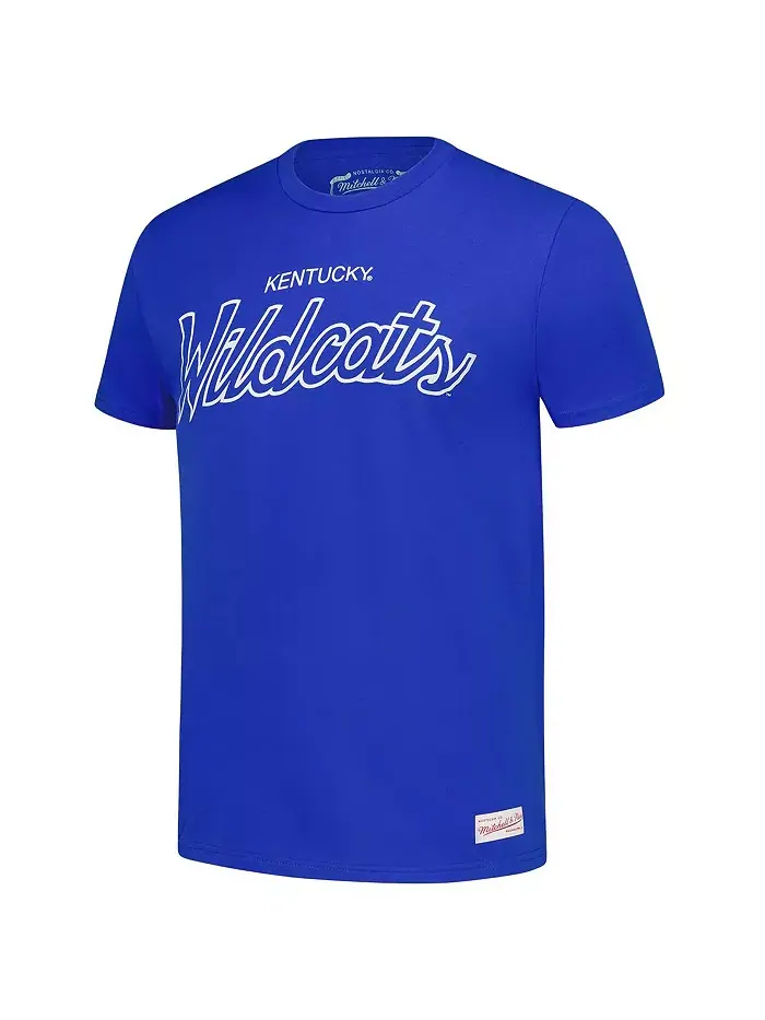 Мужская футболка Royal Kentucky Wildcats Elite Script Mitchell & Ness — изображение 2 из 3