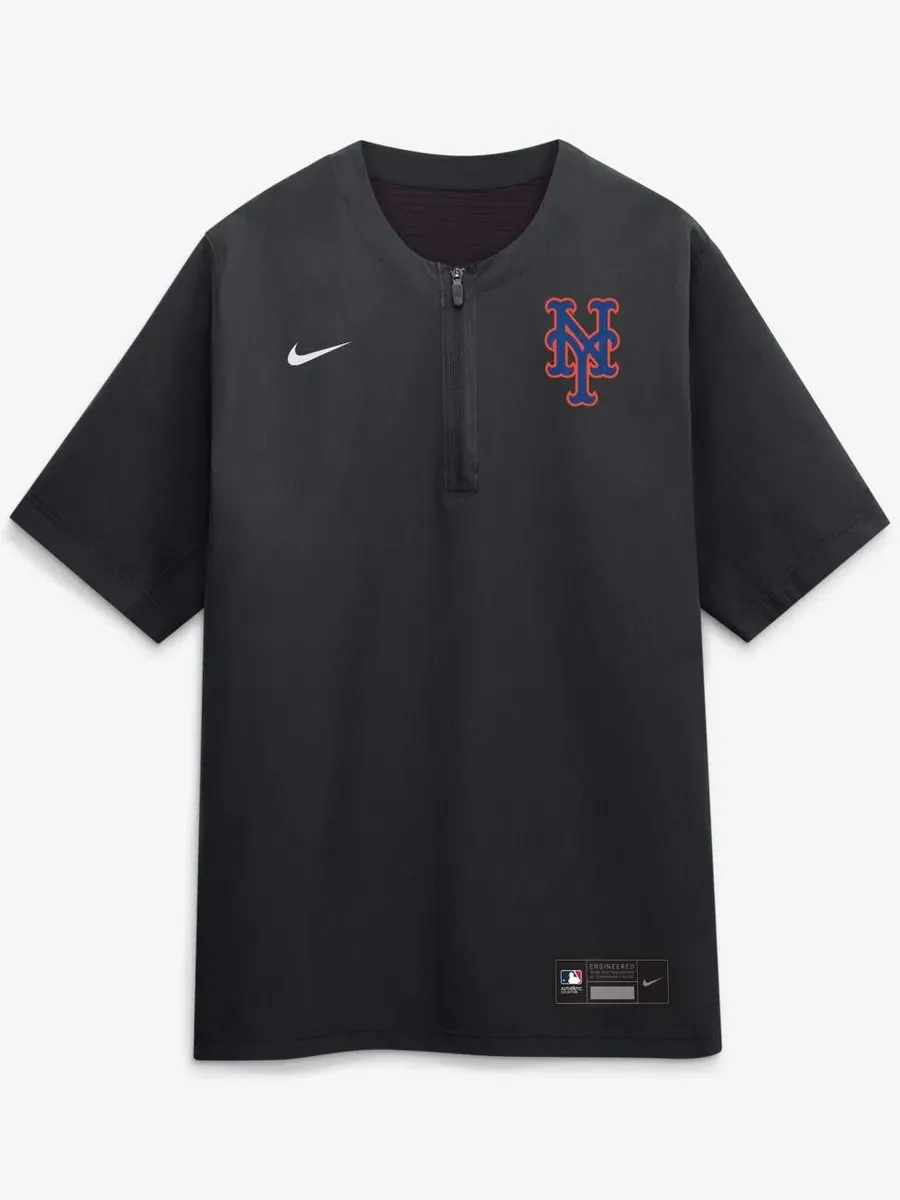 Ветровка с 1/4-застежкой Dri-FIT New York Mets Nike — изображение 2 из 5, черный