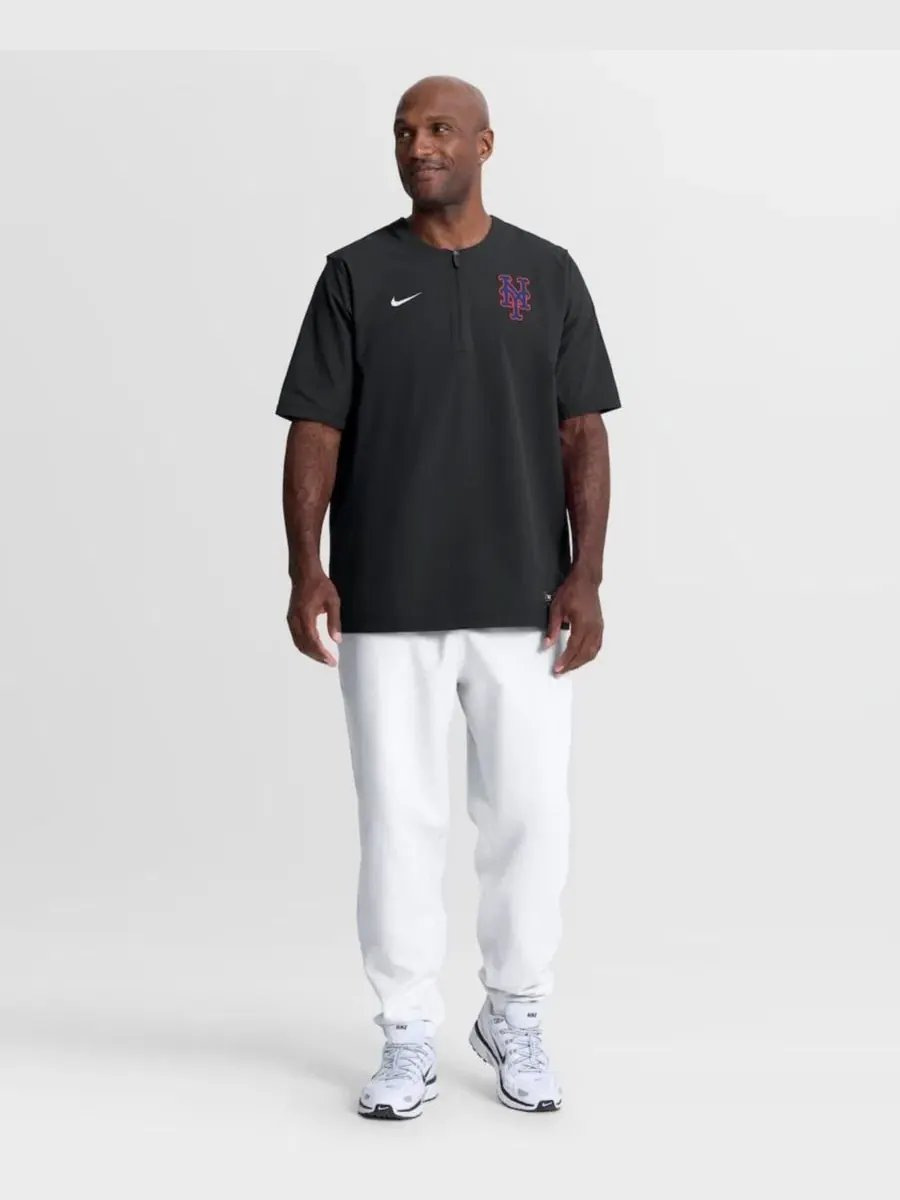 Ветровка с 1/4-застежкой Dri-FIT New York Mets Nike — изображение 4 из 5, черный