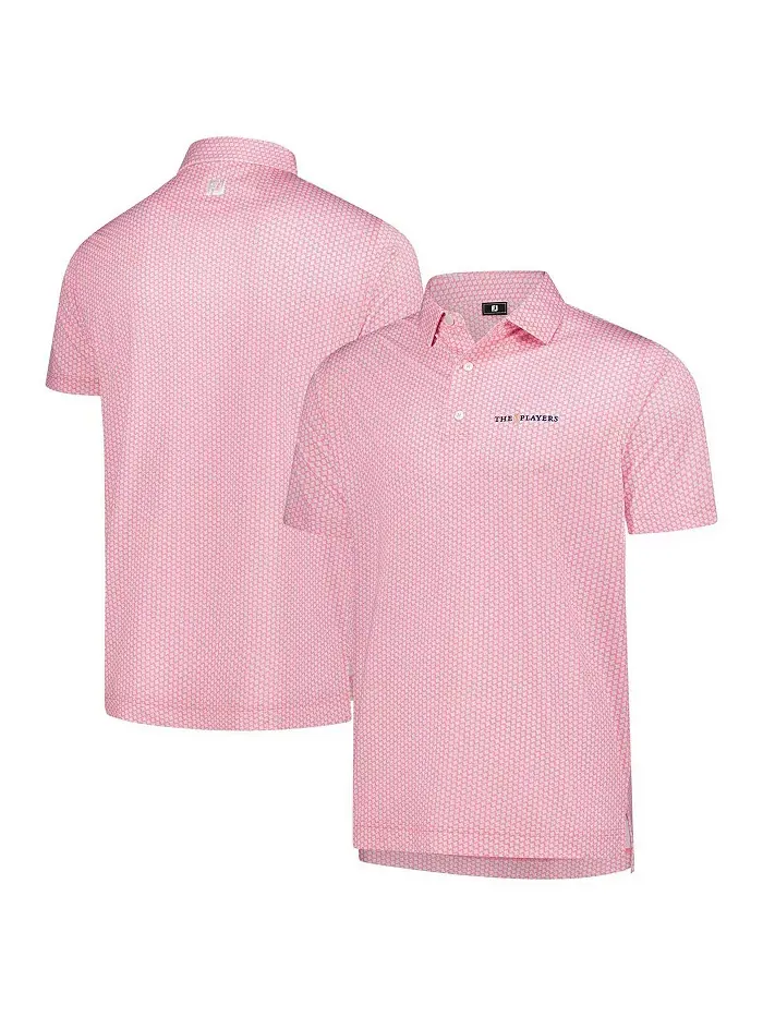 Мужская розовая поло 2025 the PLAYERS ProDry Houndstooth Geo Lisle FootJoy — изображение 1 из 3