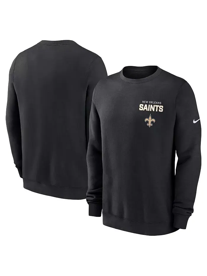 Мужская черная толстовка New Orleans Saints Primetime Club Fleece Pullover Nike