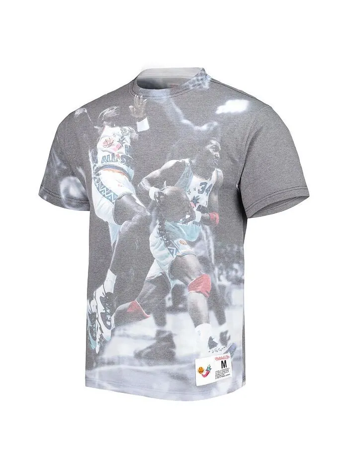 Мужская футболка Houston Rockets с рисунком над ободом Mitchell & Ness — изображение 2 из 2, белый