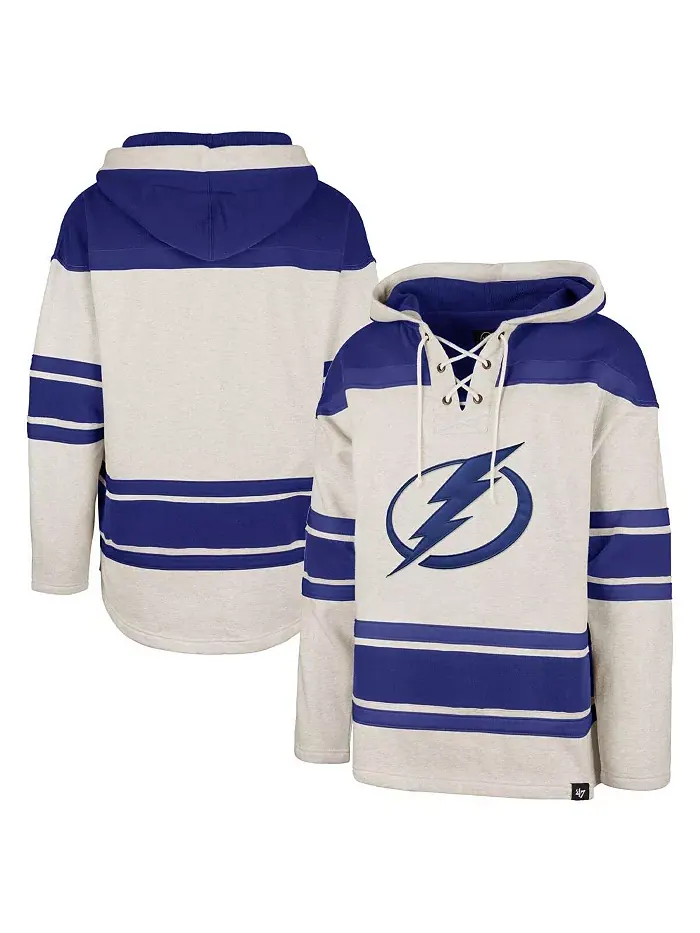Мужская овсяная толстовка с капюшоном Tampa Bay Lightning Rockaway на шнурках '47 Brand