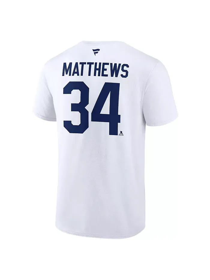 Мужская футболка Auston Matthews White Toronto Maple Leaf's Authentic Stack Name Number Fanatics — изображение 3 из 3