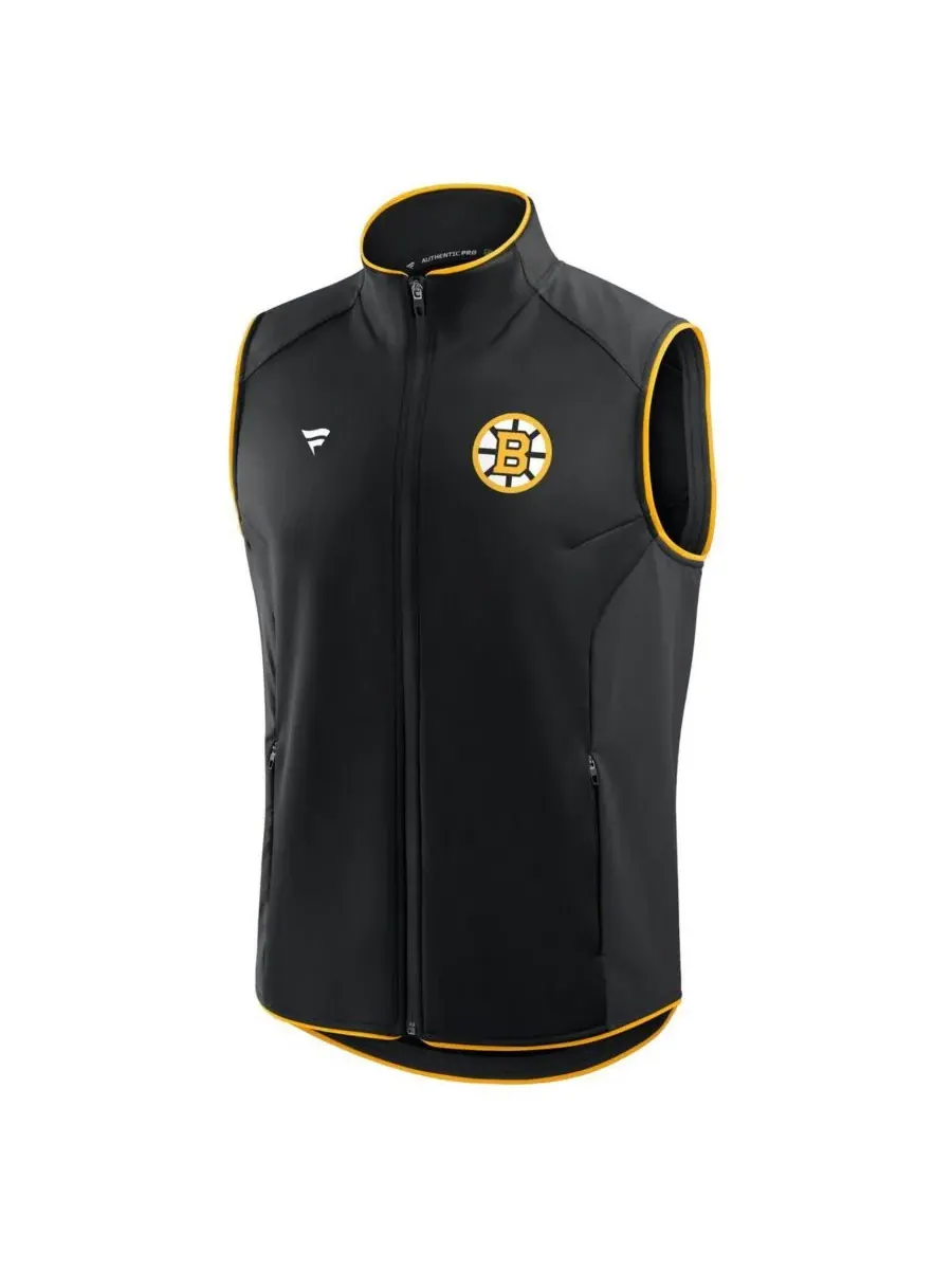 Fanatics Мужской черный жилет Boston Bruins на молнии, аутентичный для профессионального катка — изображение 2 из 3