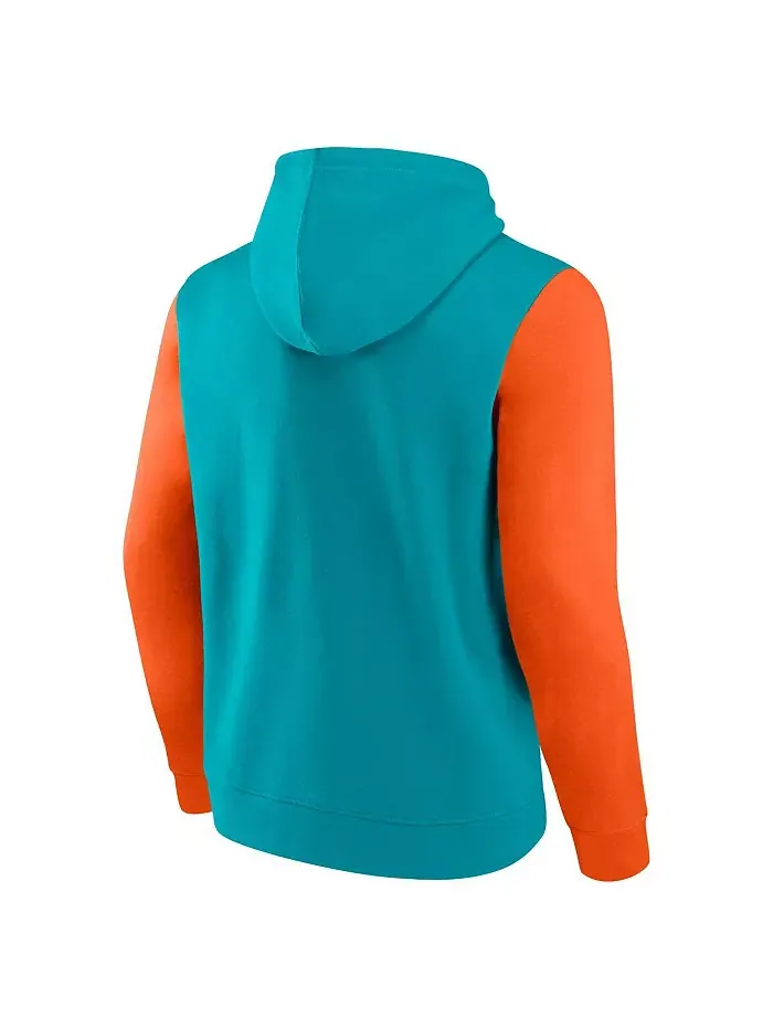 Мужская толстовка с капюшоном Aqua Miami Dolphins Big Tall Outline Fanatics — изображение 2 из 3