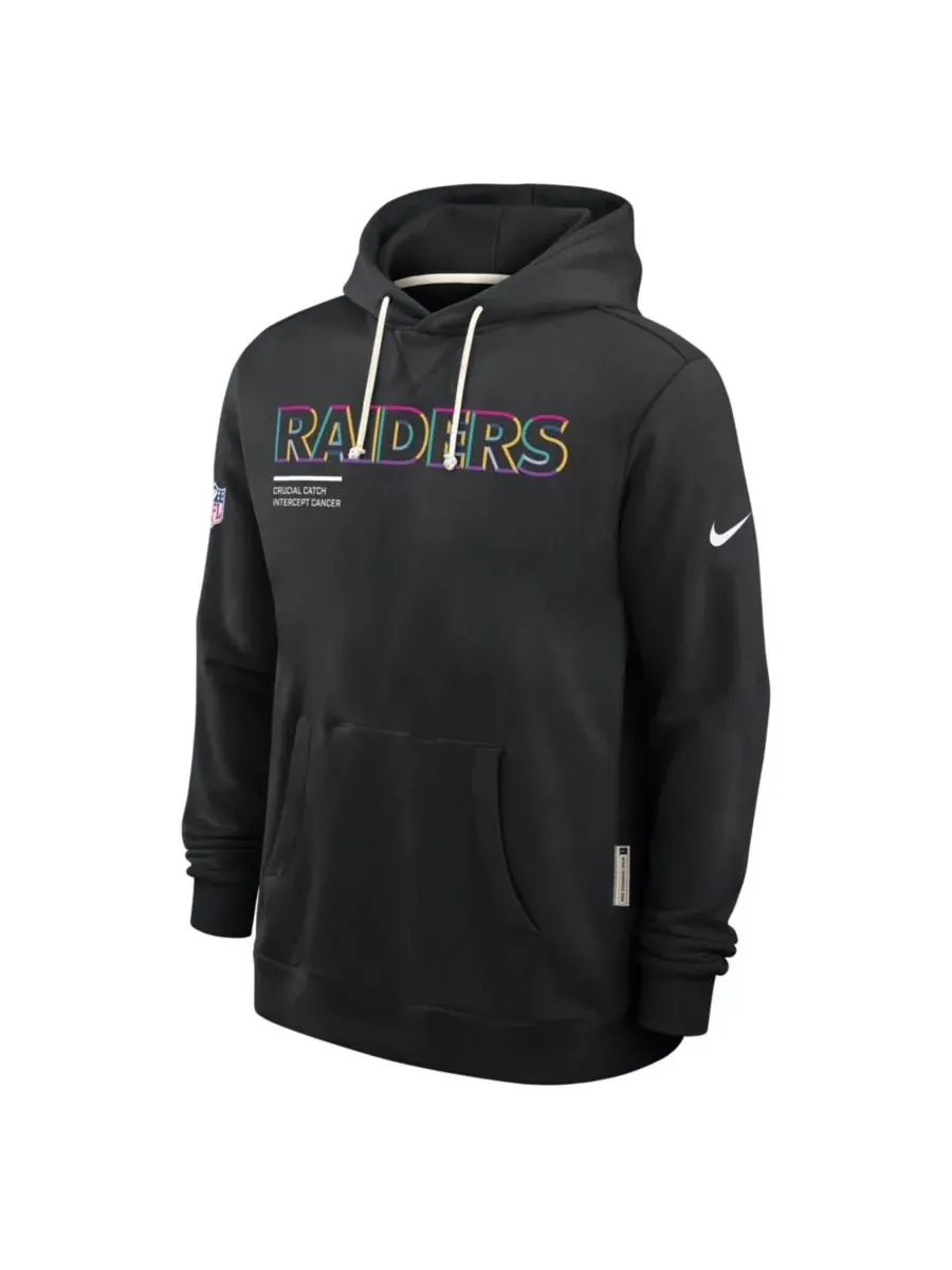 Nike Мужская черная толстовка Las Vegas Raiders 2025 NFL Crucial Catch Sideline Standard Issue — изображение 5 из 5, черный