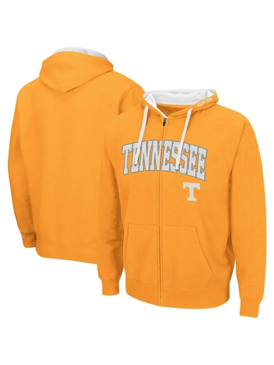 Colosseum Мужская толстовка на молнии Tennessee Orange Tennessee Volunteers большого размера