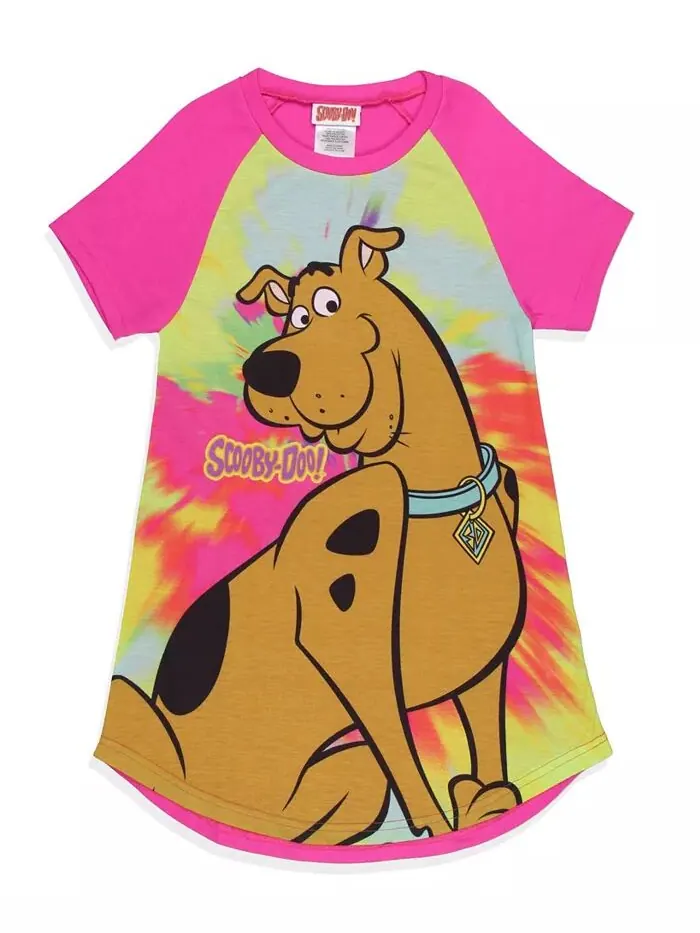 Ночная рубашка в стиле тай-дай для девочек с классическим рисунком Scooby-Doo