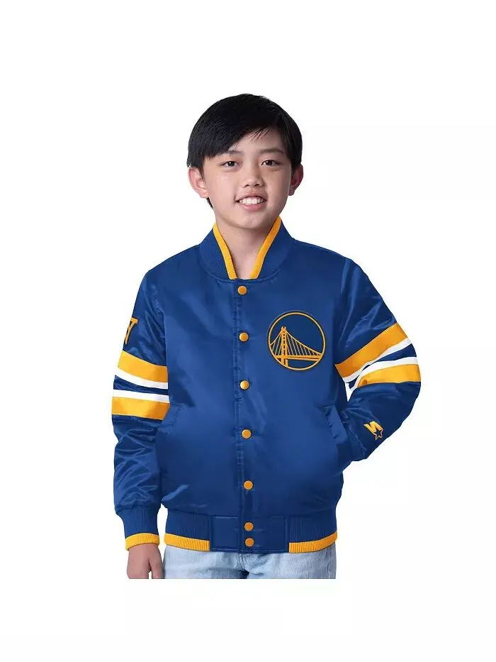 Куртка Royal Golden State Warriors Scout Varsity на кнопках для больших мальчиков и девочек Starter