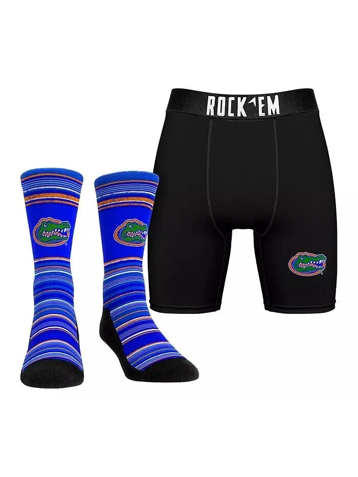 Мужские носки Florida Gators Primary Crew, боксеры, трусы, комбинированный набор Rock 'Em