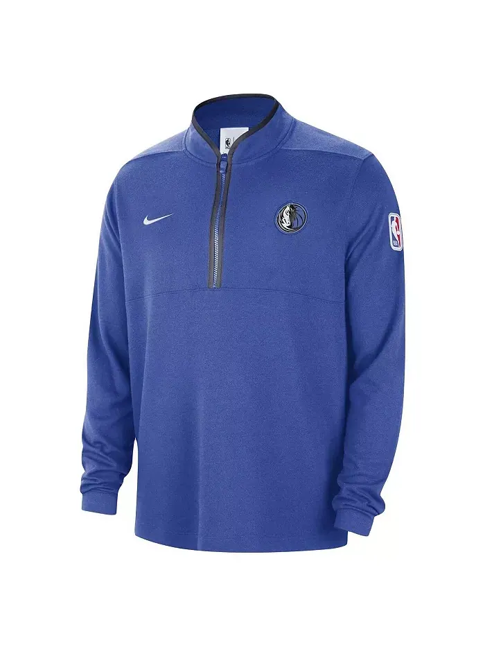 Мужская синяя полузастегивающаяся толстовка Authentic Performance Dallas Mavericks Nike — изображение 3 из 3