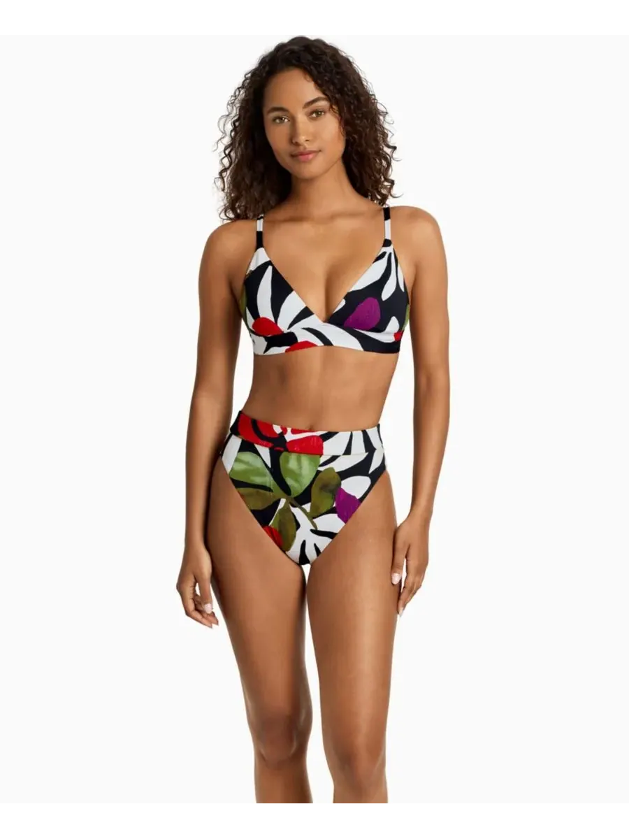 Женские плавки с высокой талией и эластичным поясом Lauren Ralph Lauren, Modern Jungle Floral — изображение 1 из 3