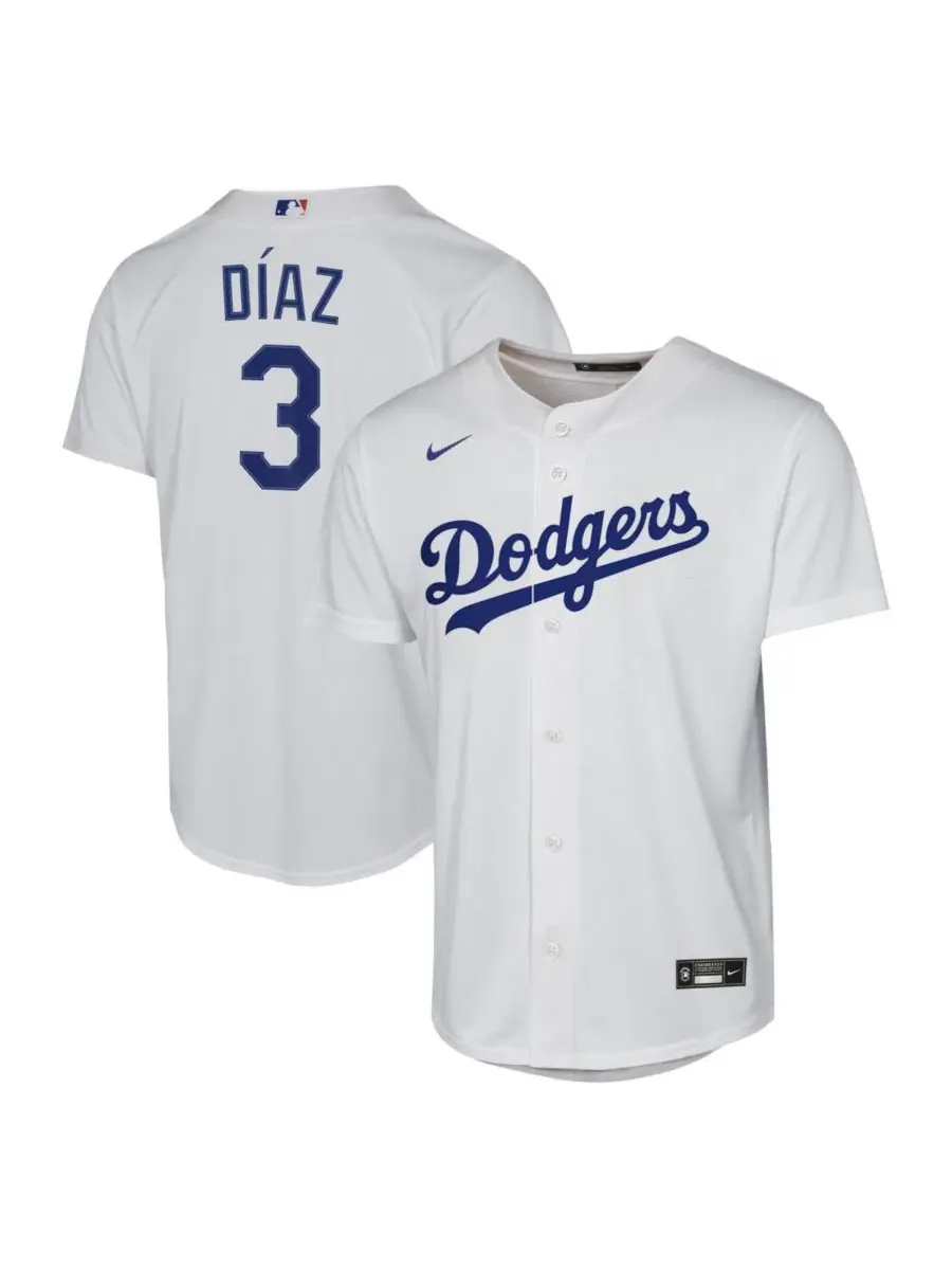 Бейсбольная джерси с длинным рукавом Edwin Díaz White Los Angeles Dodgers Nike — изображение 1 из 3, белый