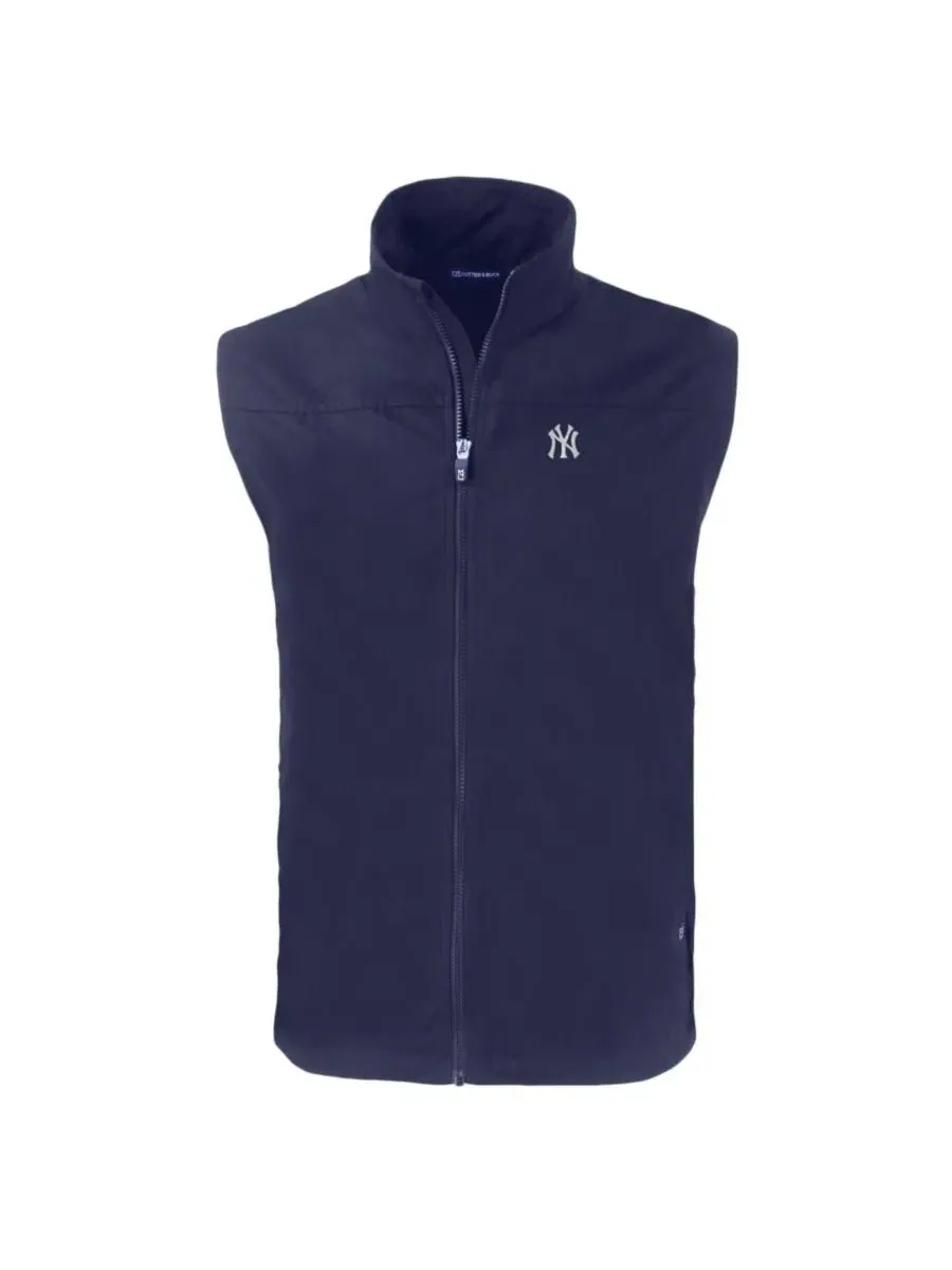 Утепленный жилет без рукавов с принтом New York Yankees Charter Eco Full-Zip Cutter & Buck — изображение 2 из 3, темно-синий