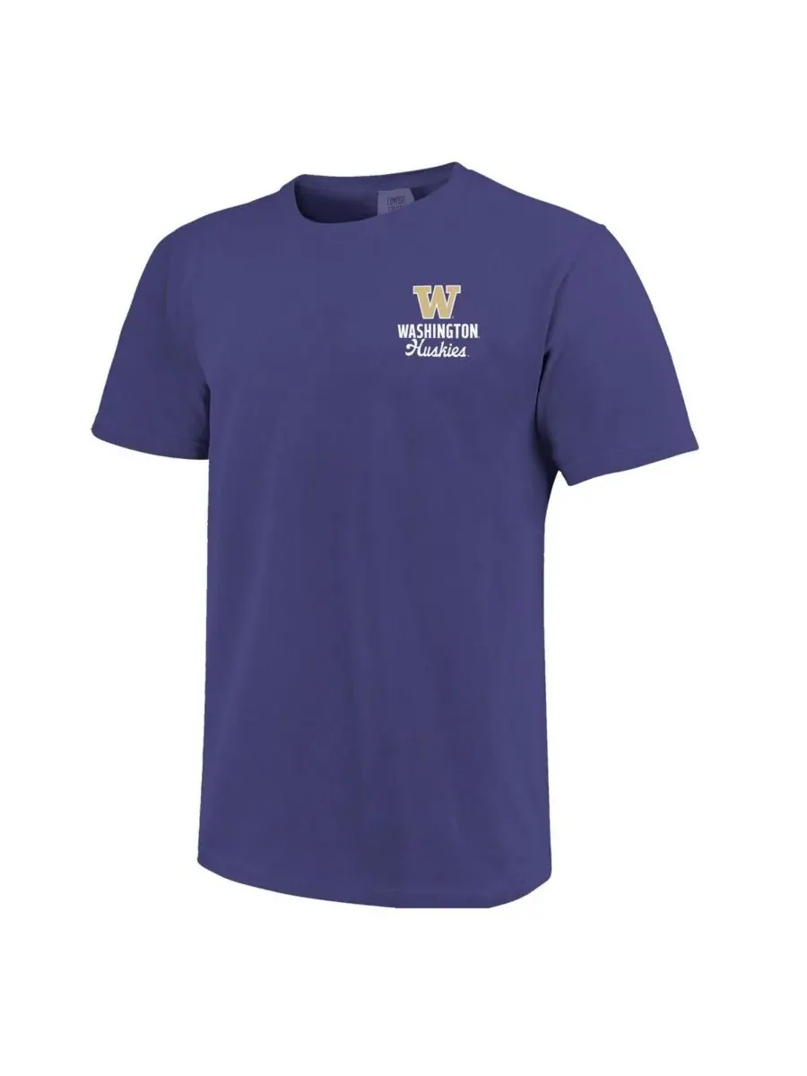 Image One Мужская фиолетовая футболка Washington Huskies Comfort Colors с изображением талисмана — изображение 2 из 3