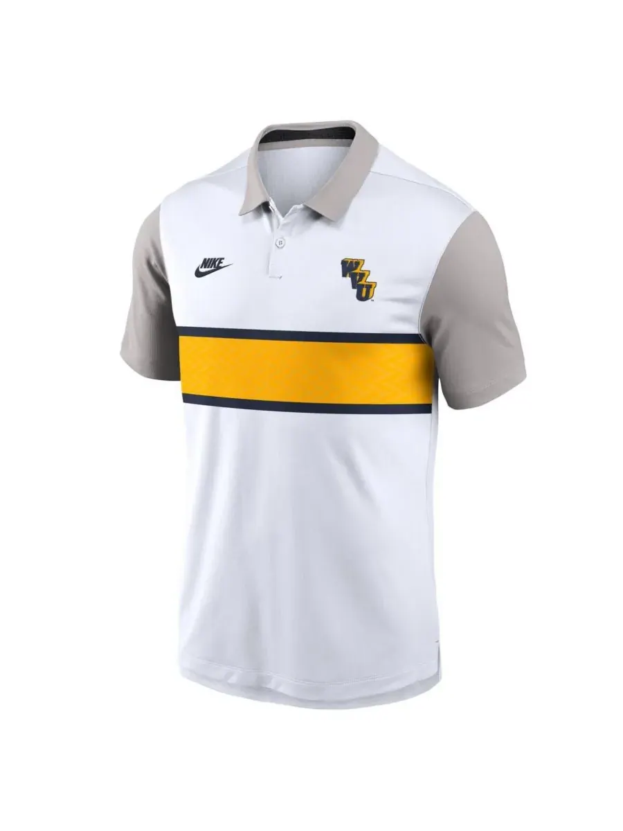 Nike Мужская белая/серая поло-рубашка West Virginia Mountaineers Athletic Prep Legacy Logo Vapor — изображение 2 из 3