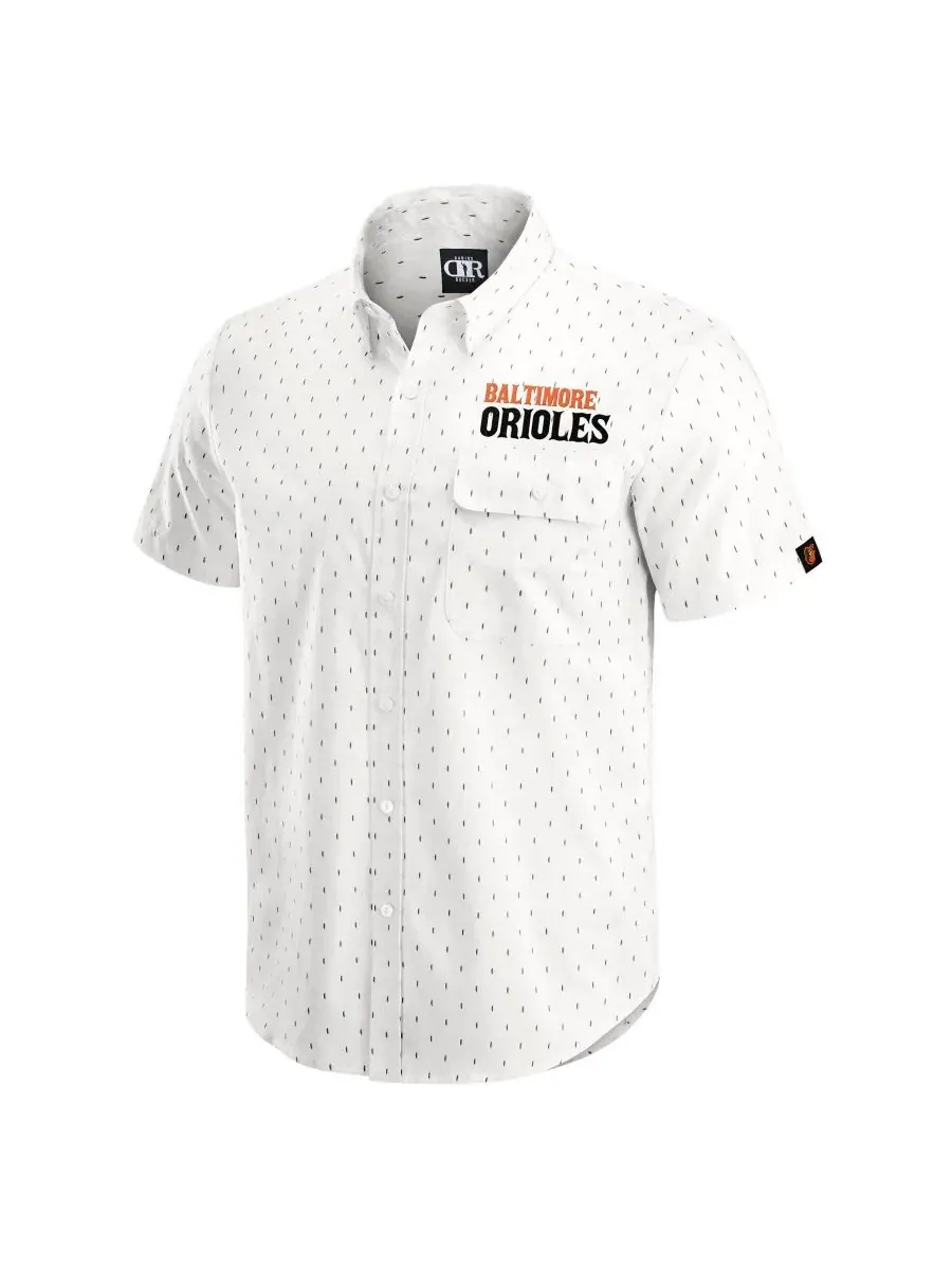 Мужская рубашка с принтом Baltimore Orioles, модель Printed Button-Down Shirt Darius Rucker — изображение 2 из 4, бежевый