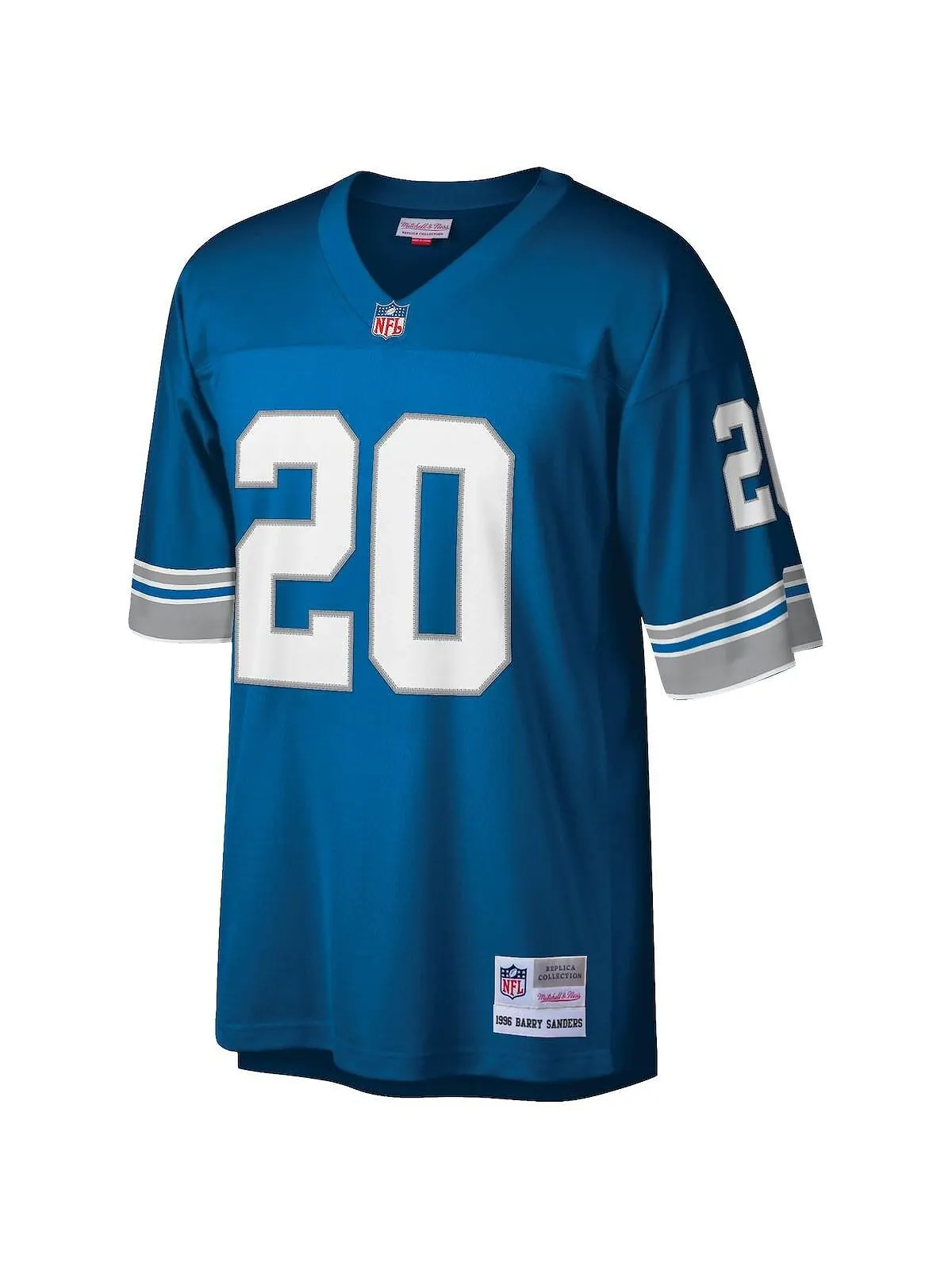 Мужская футболка barry sanders blue detroit lions big and tall 1996 года, копия игрока на пенсии — изображение 3 из 3, синий