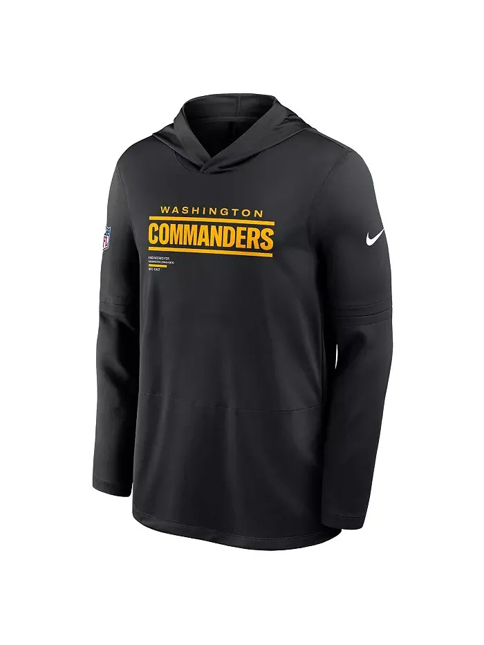Мужская черная толстовка Washington Commanders Sideline Pure Fury Performance с длинным рукавом Nike — изображение 4 из 5