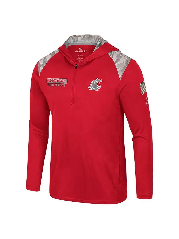 Мужская бордовая толстовка-куртка Washington State Cougars OHT Military Appreciation с молнией на — изображение 3 из 4