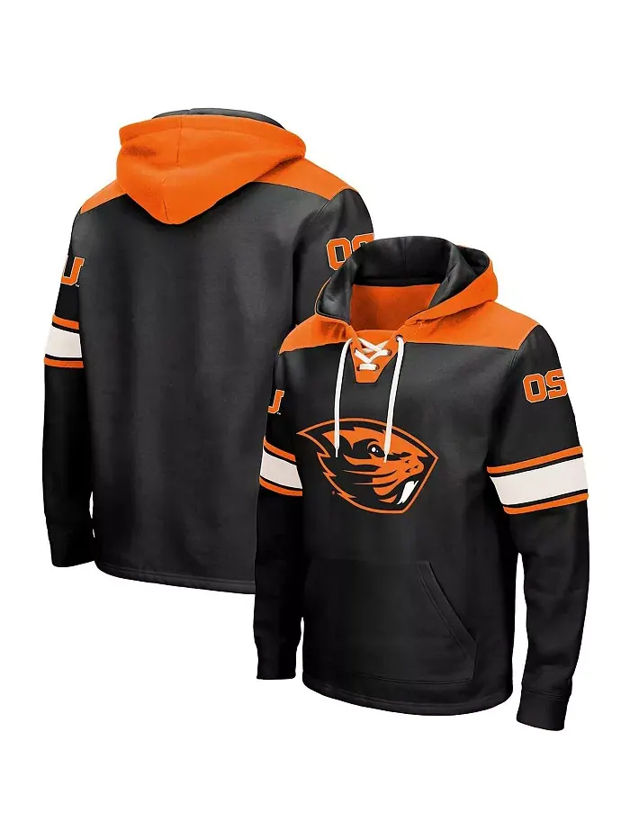 Мужская черная толстовка Oregon State Beavers 2.0 на шнуровке Colosseum