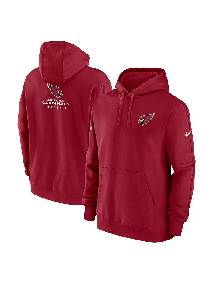 Мужская толстовка с капюшоном Cardinal Arizona Cardinals Sideline Club Fleece Pullover Hoodie Nike — изображение 1 из 3