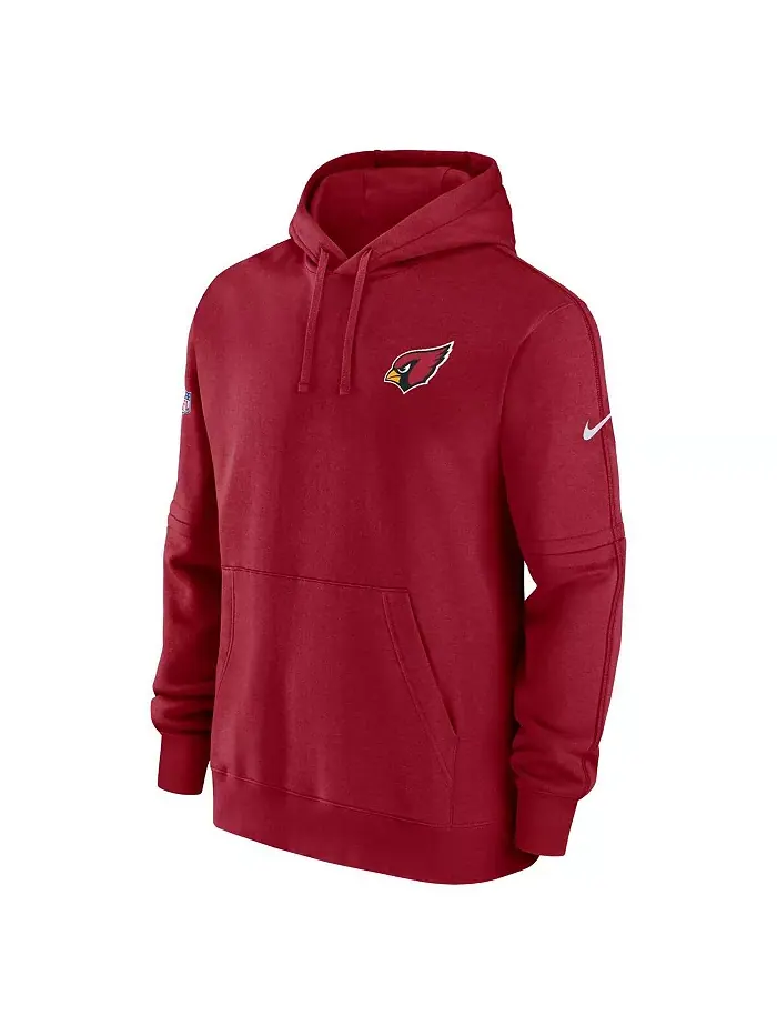 Мужская толстовка с капюшоном Cardinal Arizona Cardinals Sideline Club Fleece Pullover Hoodie Nike — изображение 2 из 3