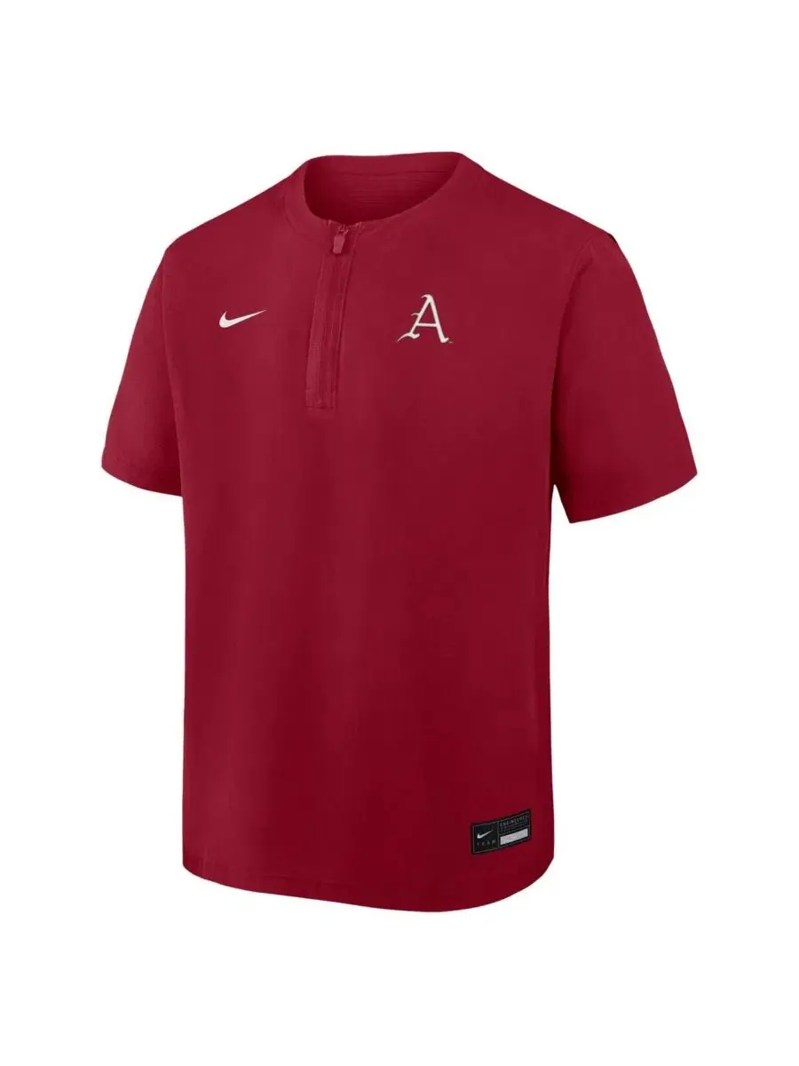 Ветровка Nike Dri-FIT Quarter-Zip с коротким рукавом — изображение 2 из 3, красный