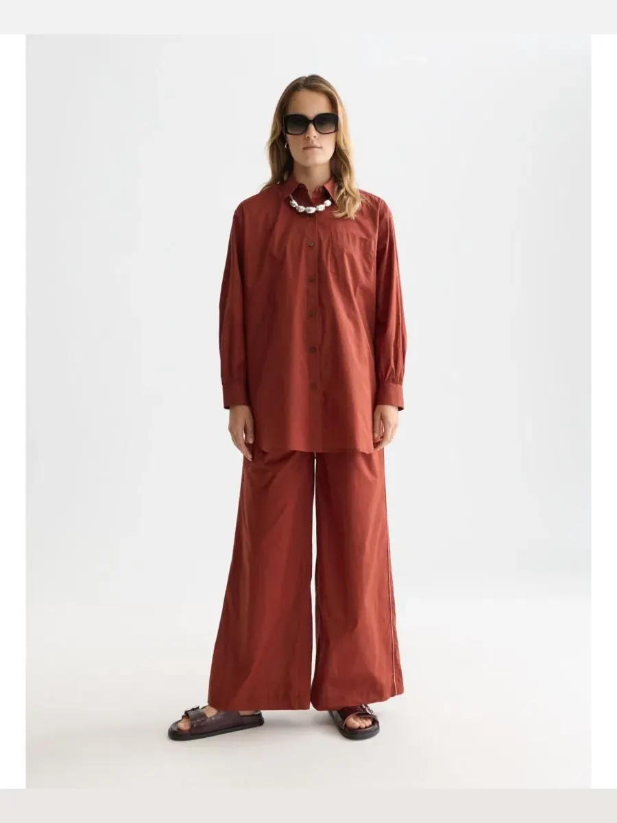 Брюки для пляжа из хлопкового поплина с завязками SCOTCH & SODA, Burnt Henna — изображение 2 из 6