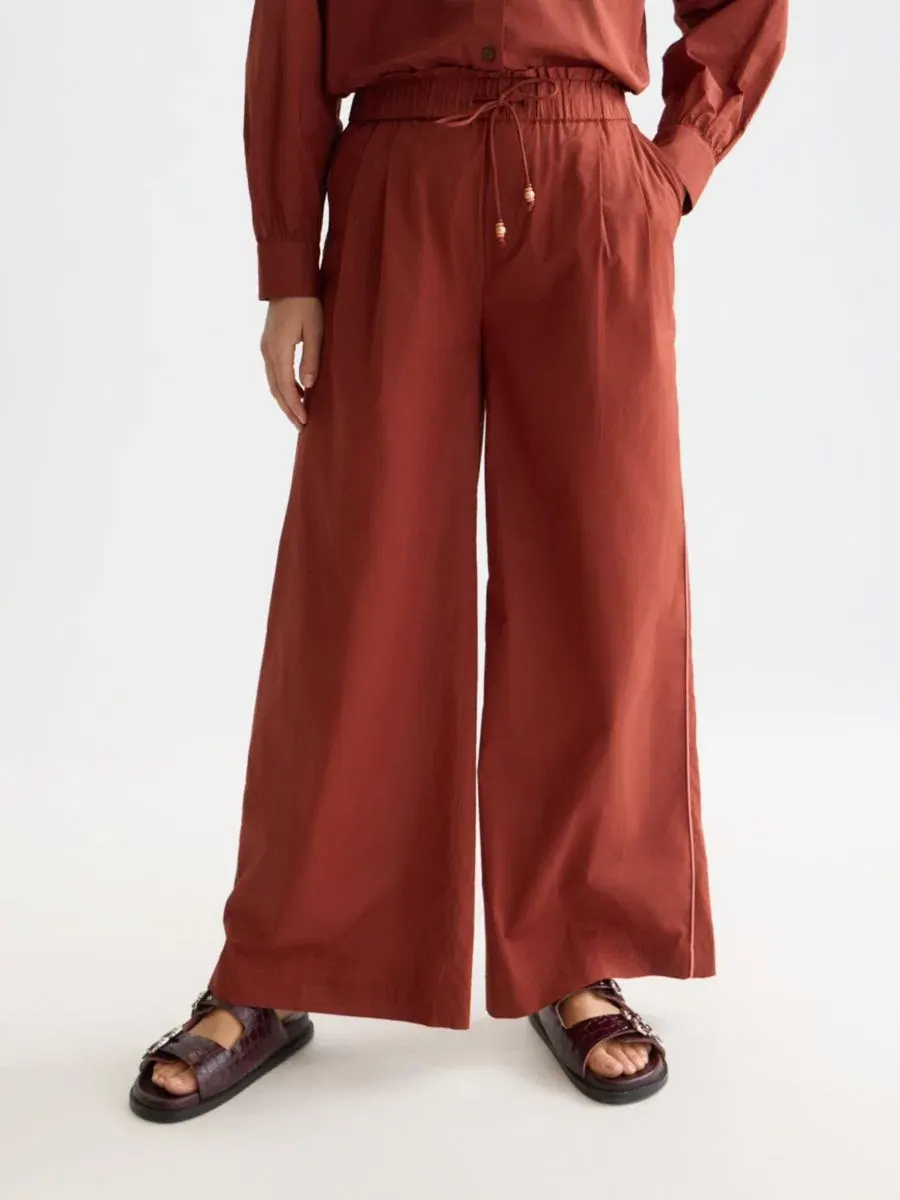 Брюки для пляжа из хлопкового поплина с завязками SCOTCH & SODA, Burnt Henna — изображение 3 из 6