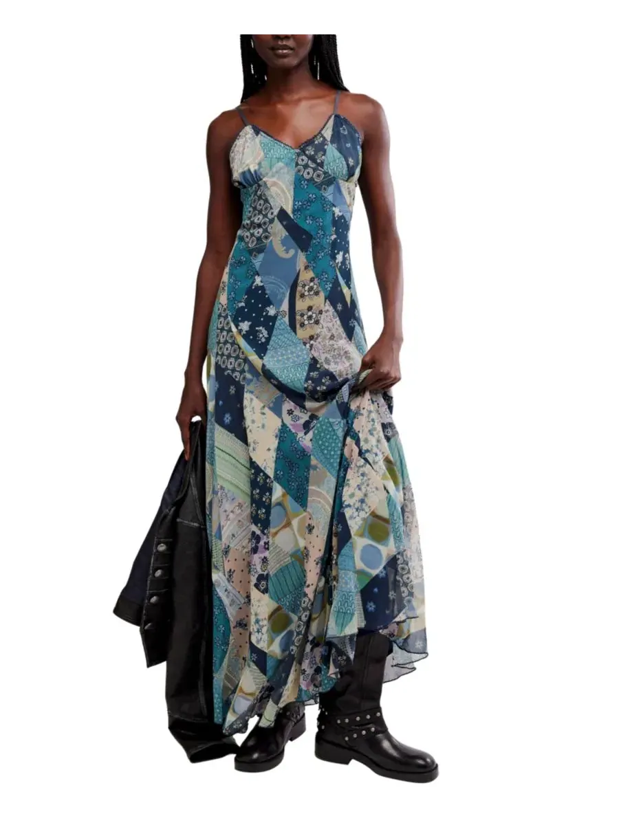 Макси-платье с декольте и бантом Free People, Storm Combo