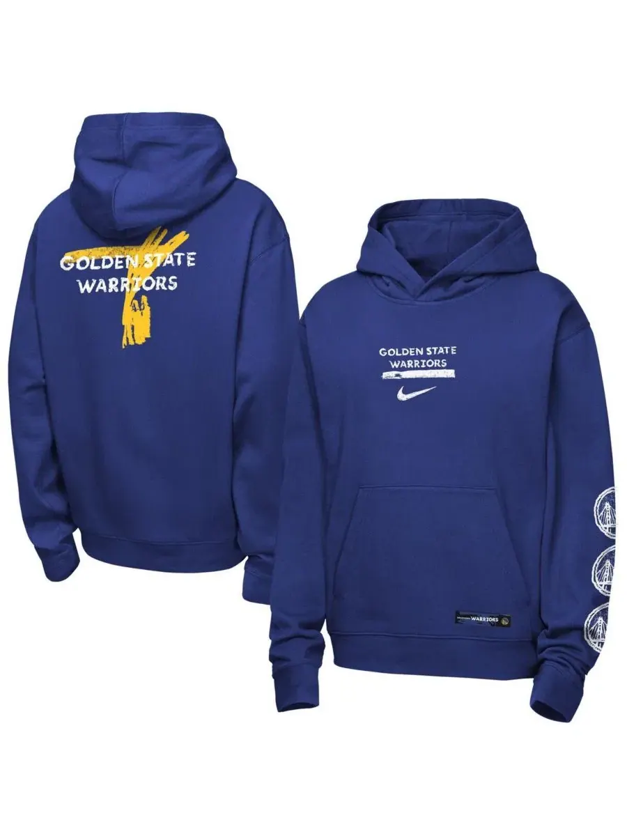 Толстовка Big Boys and Girls Royal Golden State Warriors Courtside Club Premiere Nike