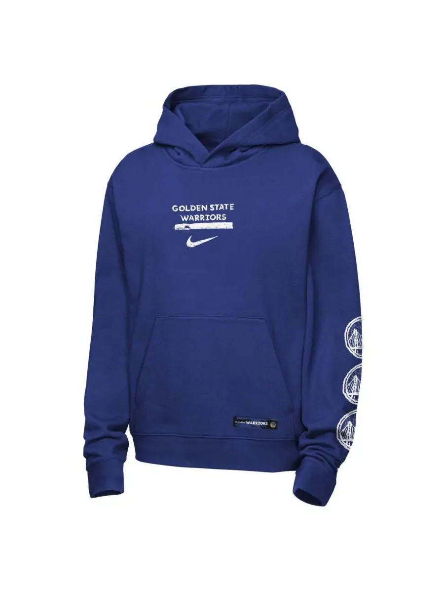 Толстовка Big Boys and Girls Royal Golden State Warriors Courtside Club Premiere Nike — изображение 3 из 3, королевский