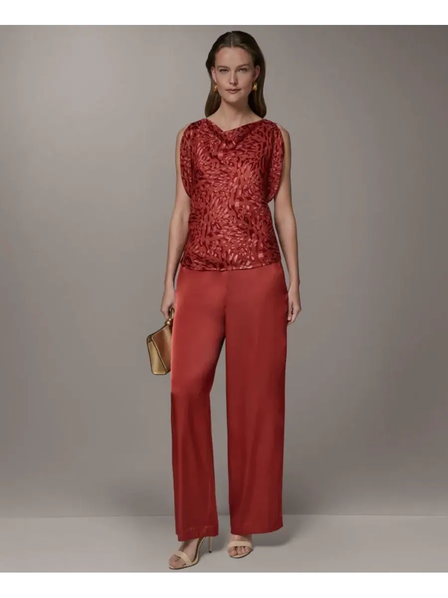 Укороченный топ с принтом и воротником-хомутом Donna Karan New York — изображение 2 из 7