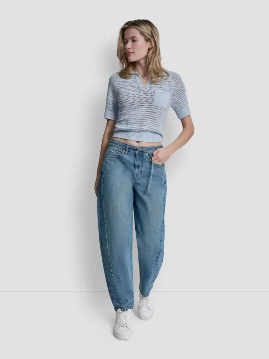 Джинсы-бочонки средней посадки для невысоких девушек Dkny Jeans — изображение 2 из 6