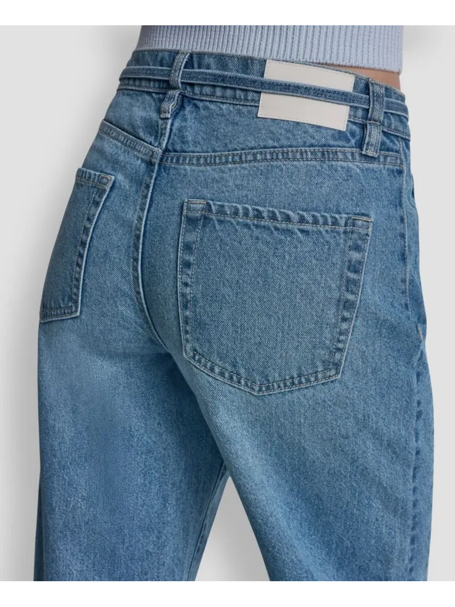 Джинсы-бочонки средней посадки для невысоких девушек Dkny Jeans — изображение 5 из 6