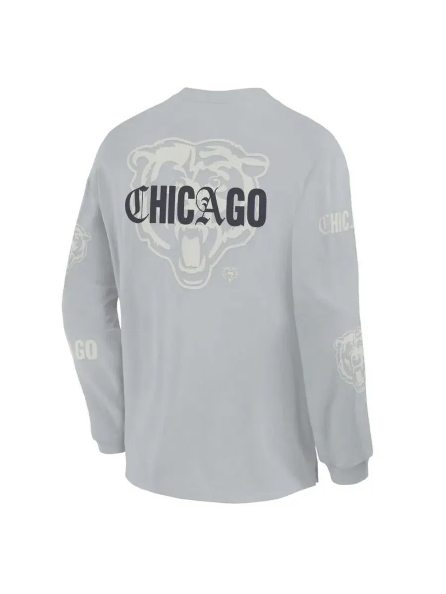 Футболка с длинным рукавом оверсайз Chicago Bears Oversized Type Play Fanatics — изображение 3 из 5, серый серый