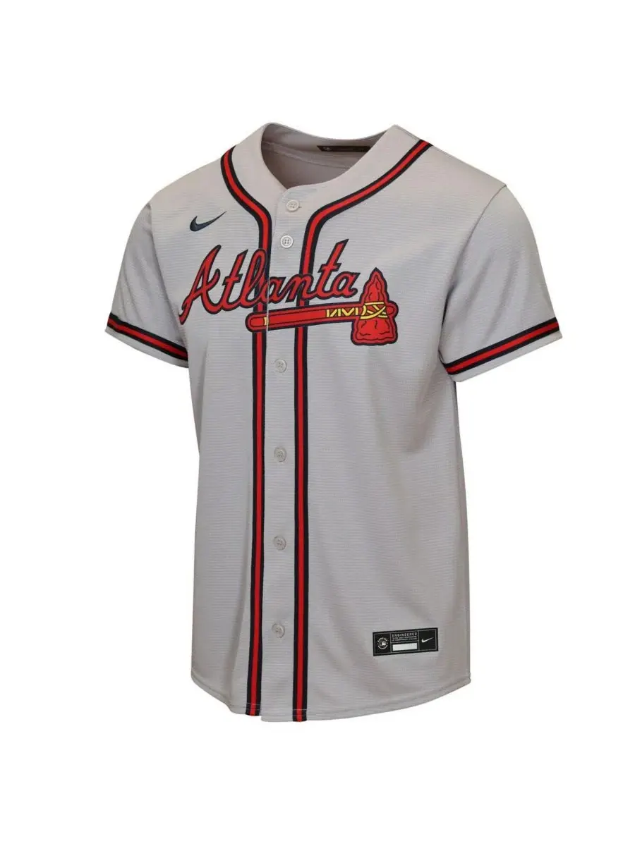 Реплика джерси Nike Atlanta Braves с длинным рукавом, Ronald Acuña Jr. Nike — изображение 2 из 3, серый