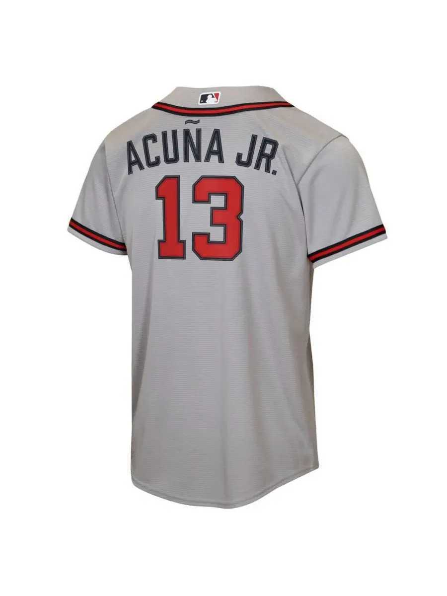 Реплика джерси Nike Atlanta Braves с длинным рукавом, Ronald Acuña Jr. Nike — изображение 3 из 3, серый