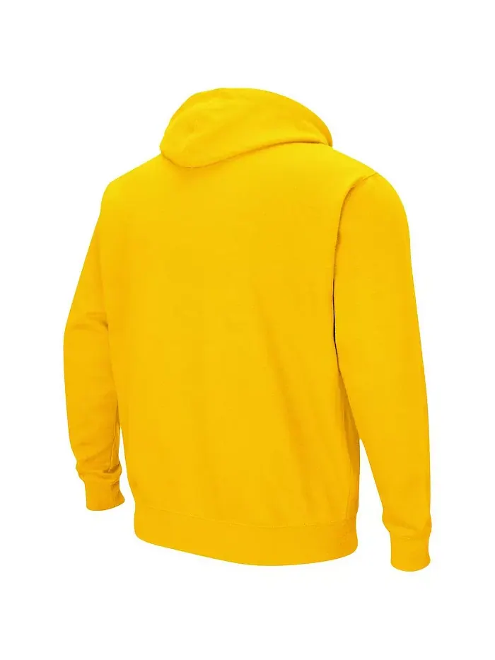 Мужская толстовка с капюшоном Maize Michigan Wolverines Arch & Logo 3.0 Pullover Hoodie Colosseum — изображение 2 из 3